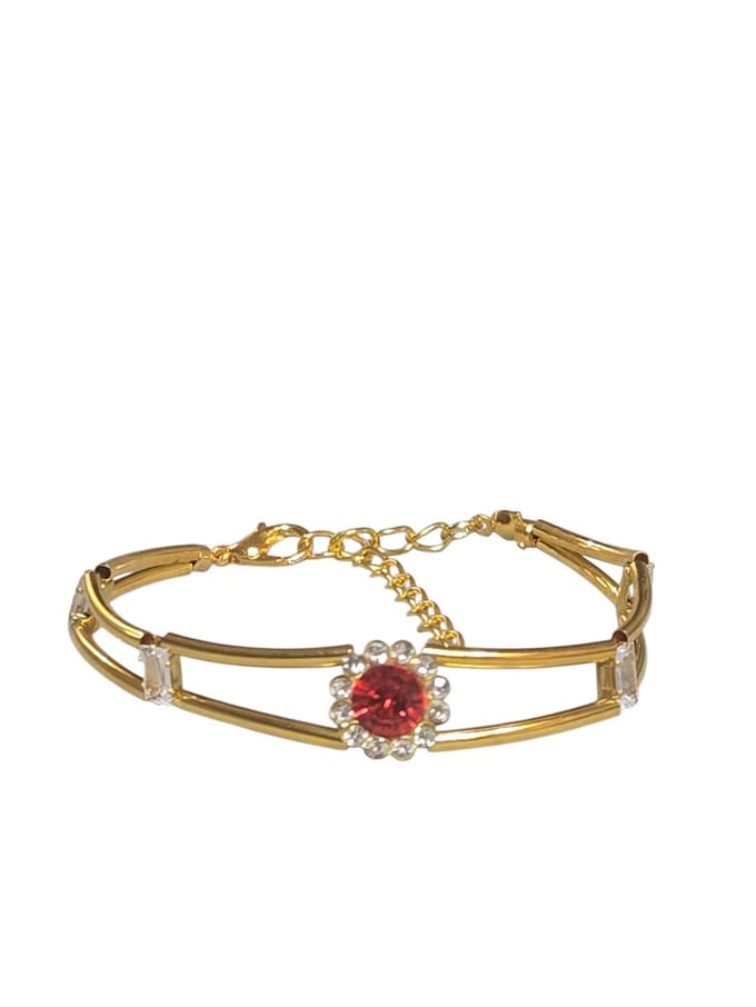 goudkleurige armband met strass en zirkonia´s