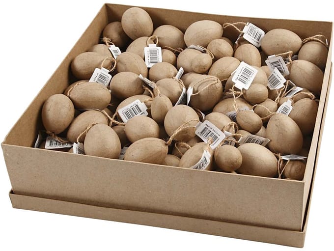 Eieren, H: 3-4-5-6 cm, 140 stuk/ 1 doos