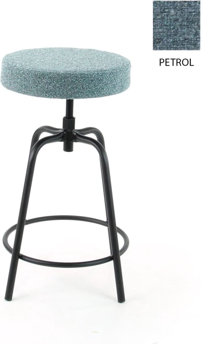 Workliving Barkruk Laag Rond - Boucle Mustard - 60-68 CM