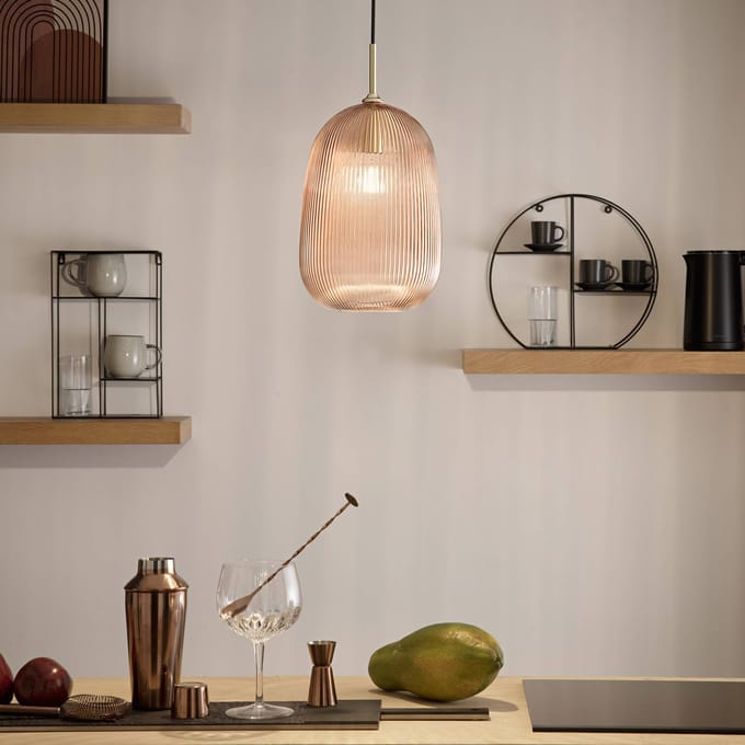 Luce Ambiente Design Hanglamp DUKE, amberkleurig, Ø 21 cm, glas