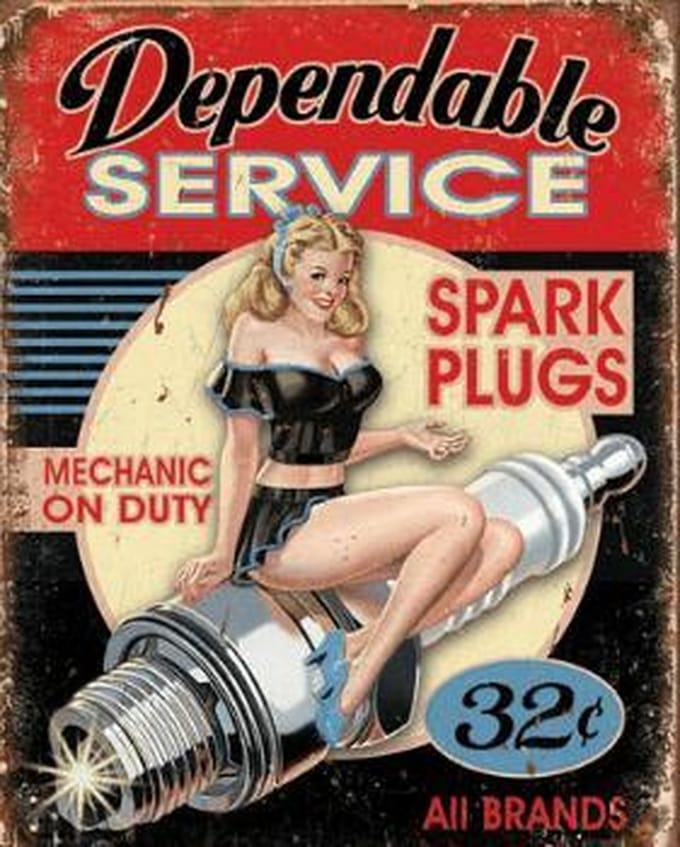 Garage reclamebord en wandbord dependable service