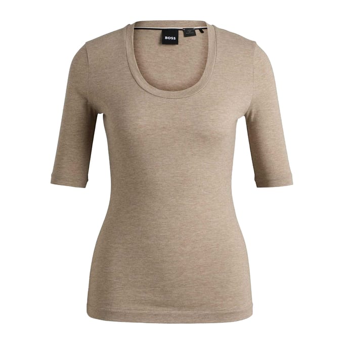 Boss Dames Effilie2 3/4 Mouwen Top (Grijs)