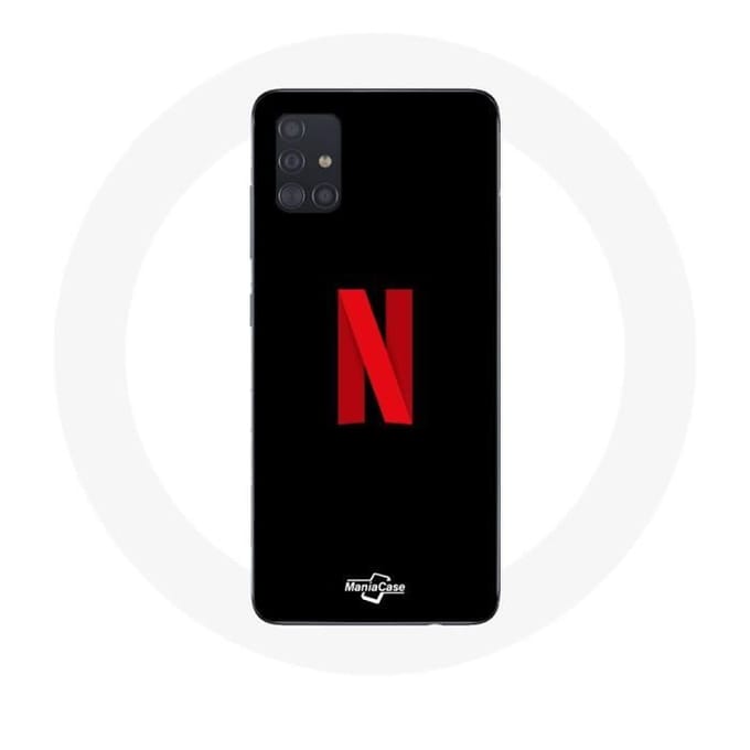 Samsung Galaxy A51 hoesje Netflix Logo rood zwarte achtergrond