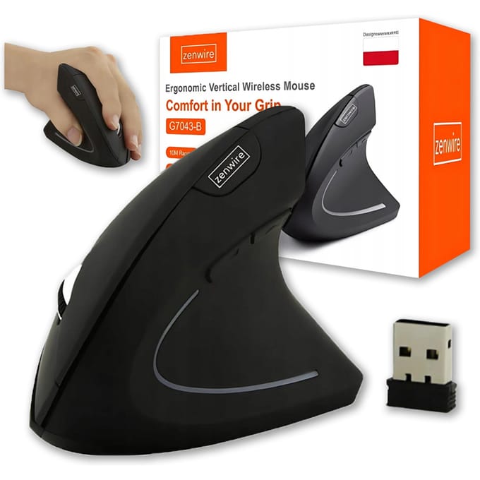 Zenwire Draadloze Verticale Muis - Ergonomisch - 2,4 GHz - 1200 DPI