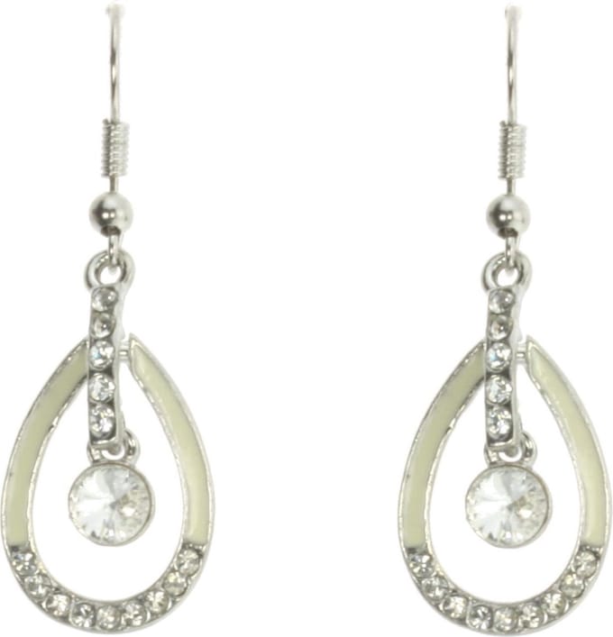Behave - Oorhangers druppel steentjes - Glam stijl - 3,7 cm