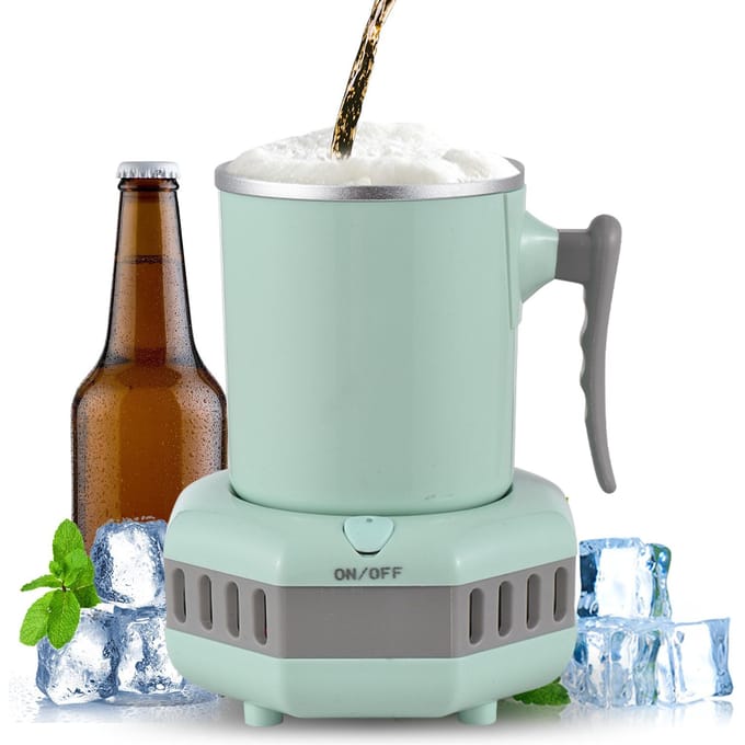 Refroidisseur de boissons en aluminium et chauffe-tasse avec poignée pour bureau, bouteille électrique Portable de 15oz EU plug vert