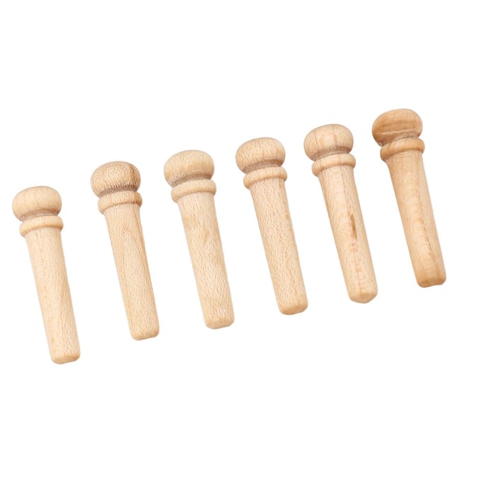 6 STUKS Gitaarbrugpin Vervanging Esdoornhout Gitaar Druk Snaar Nagels Pin voor Oefening beige