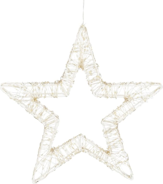 Luca Lighting Ster Hangend met Warm Witte LED Verlichting - Ø36 cm - Metaal - Wit