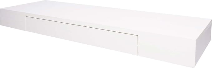 Wandplank MCW-H37, wandplank Hangende plank, lade massief hout 8x80x25cm ~ wit