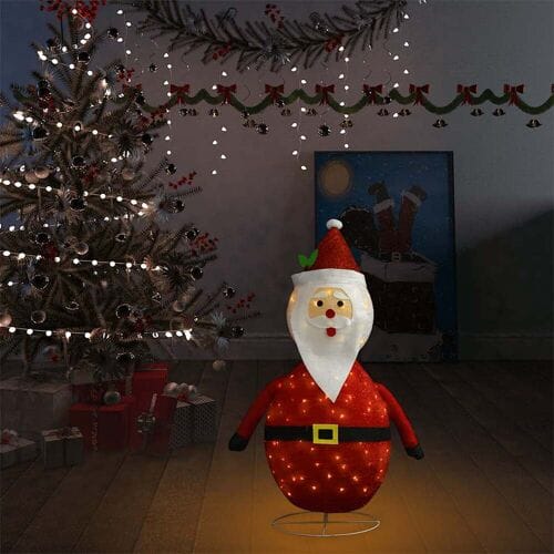 vidaXL - Kerstman - decoratief - LED - 90 - cm - luxe - stof
