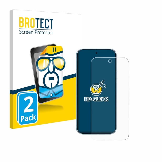 BROTECT - Screenprotector voor Google Pixel 9 Pro - Folie Beschermfolie transparant 2 Stuks