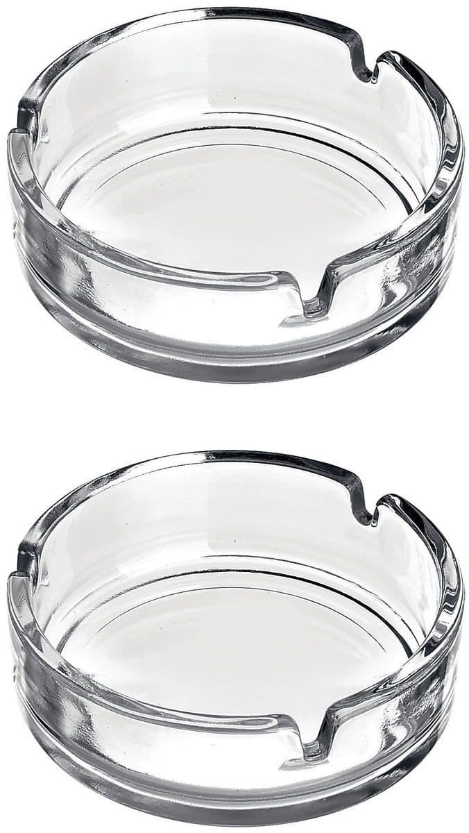 Asbak - 4x - transparant - 11 cm - glas - rond - binnen en buiten gebruik