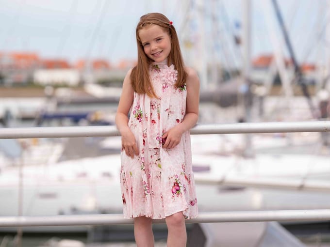 GYMP - Roze jurk met print - Maat 122 - Meisjes - Pink -