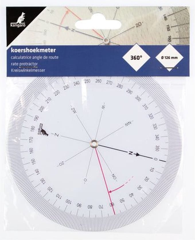 Koershoekmeter Kangaro kunststof 126mm transparant | 10 stuks