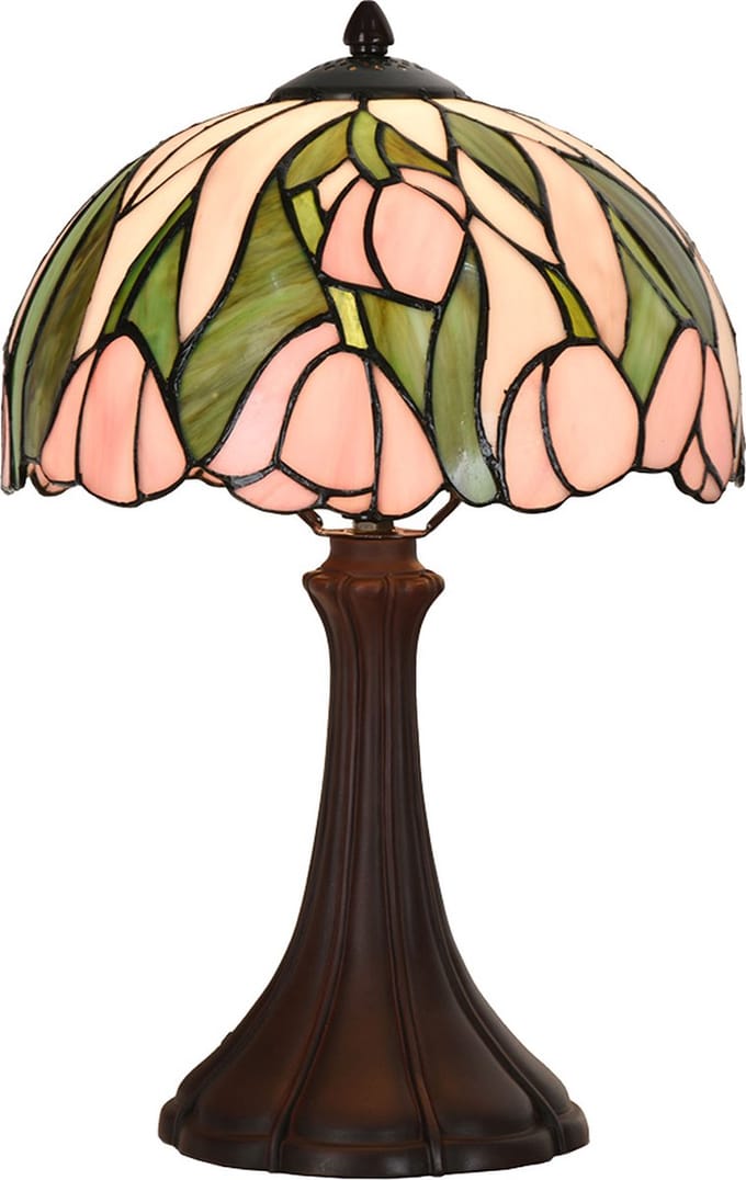 Lumilamp Tiffany Tafellamp Ø 25x40 cm Roze Glas