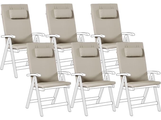 TOSC/JAVA/AMAN PREMIUM - Tuinkussen set van 6 - Taupe - Polyester