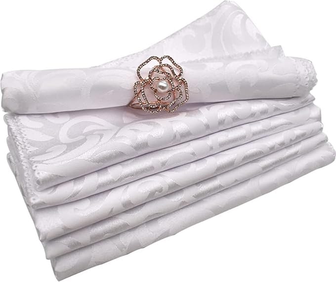 Katoenen Polyester Tafelservetten Witte Hotelkwaliteit Eetkamer Tafelservetten Bruiloften - 6 Stuks