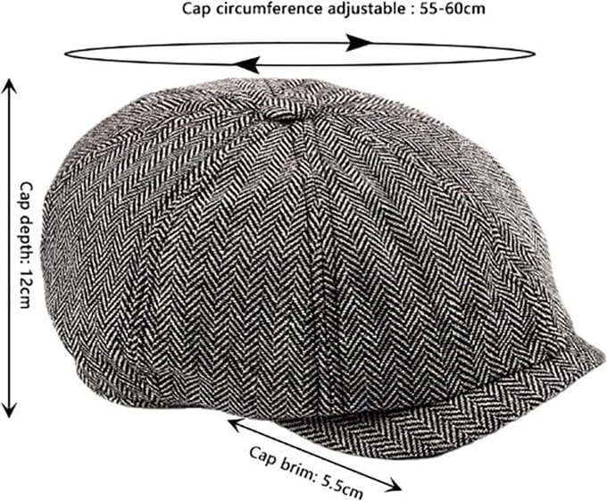 Flat Caps - Peaky Blinders Look -pet Heren - Licht Grijs - One Size