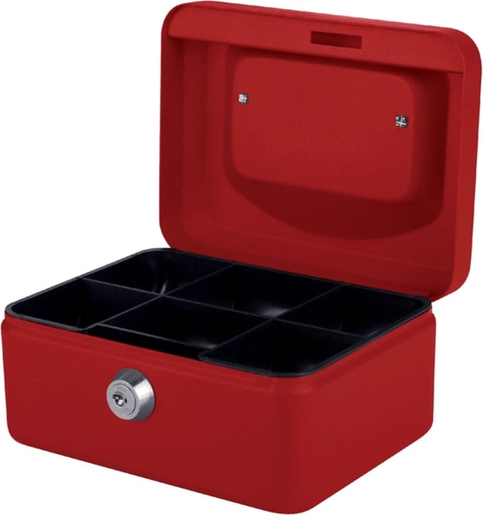Geldkist Pavo 150 x 115 x 80 mm Rood