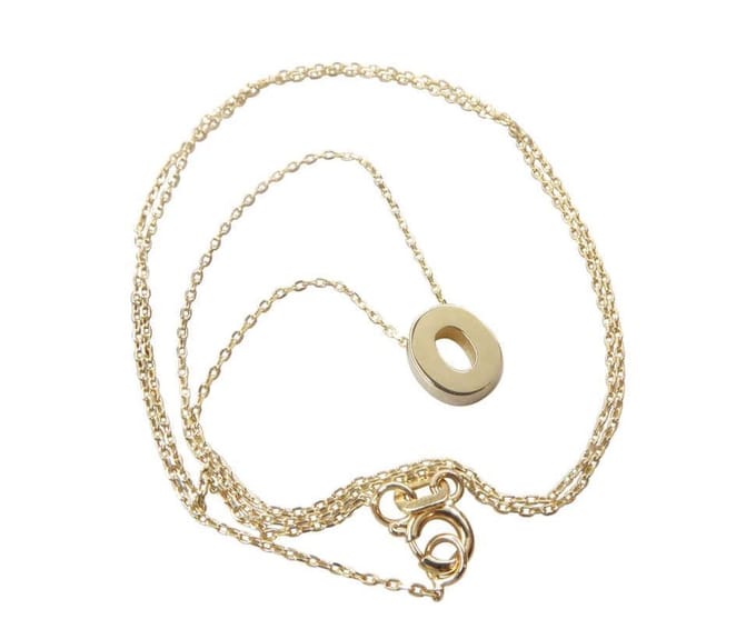Gouden ketting met O hanger