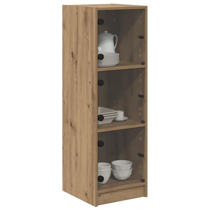 vidaXL - Highboard - Artisan - Eiken - 35 - x - 37 - x - 109 - cm - Bewerkt - hout