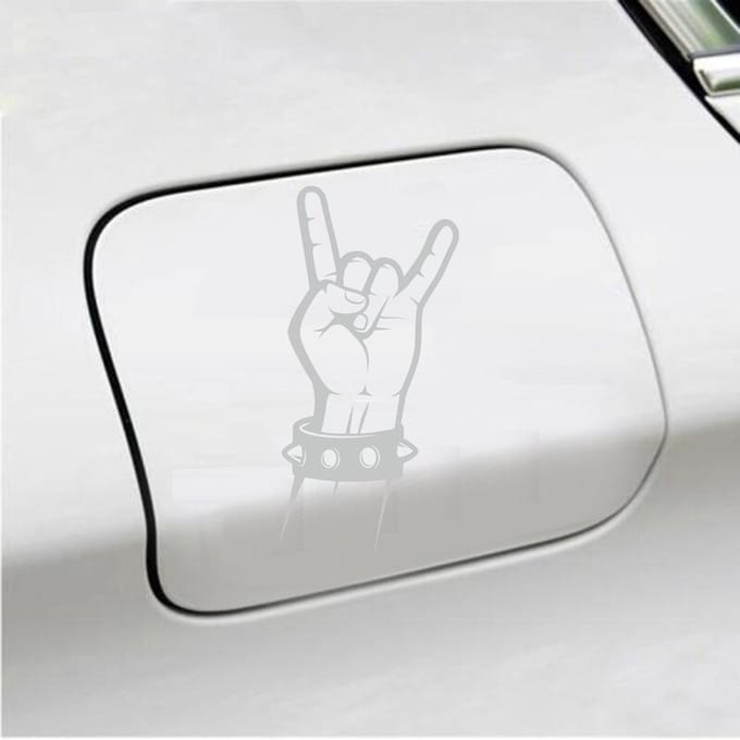 Bumpersticker - Rock N Roll - 16 X 10 - Licht Grijs