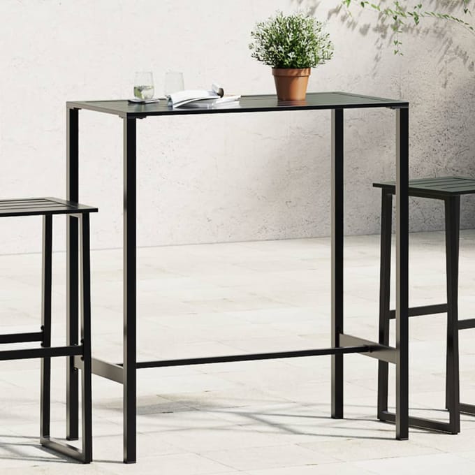 vidaXL - Bartafel - 100x50x110 - cm - gepoedercoat - staal - zwart