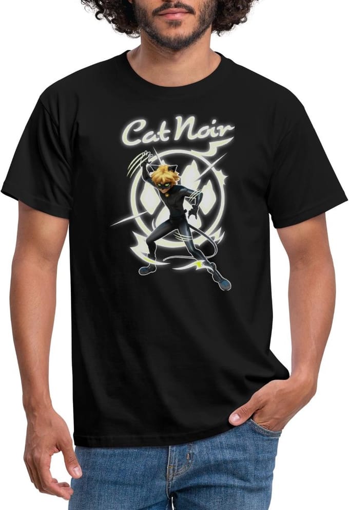 Miraculous Cat Noir Adrien Superheld T-Shirt Heren
