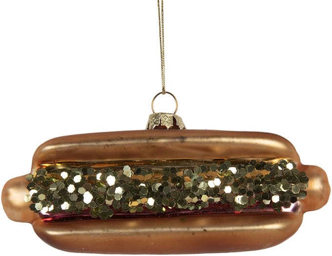 Clayre & Eef Kersthanger 13x4x6 cm Bruin Glas