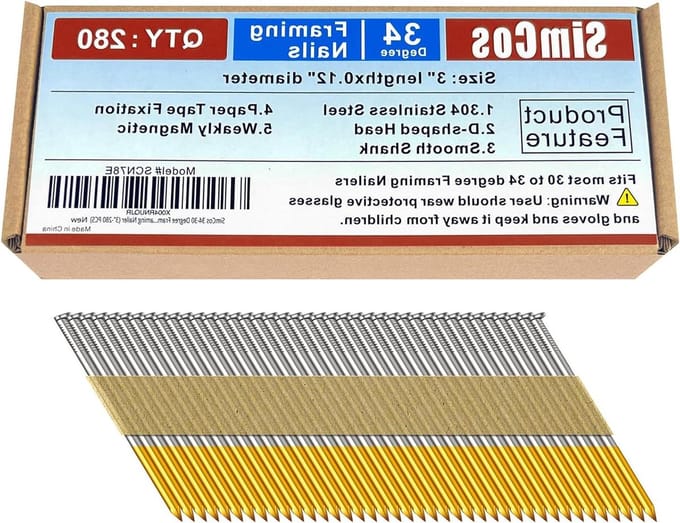 Framing Nagels - Spijkers RVS - Houtconstructie - D-kop gladde schacht - 3 inch - 280 stuks - Zilver