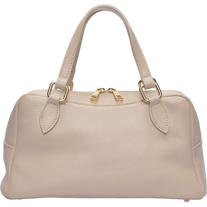 Roberta M Beige Rundleer Tas