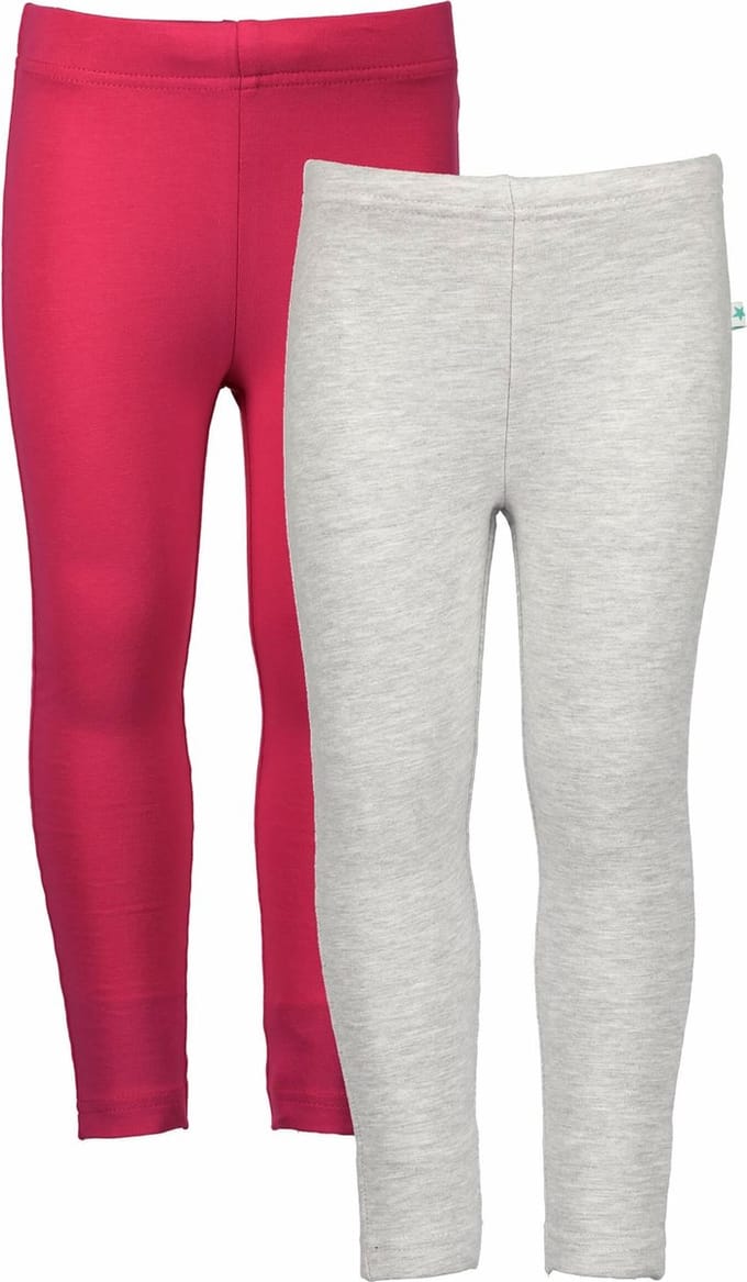 Blue Seven 2 PACK Bio Basic all season legging Lichtgrijs en Donkerroze - Maat 98