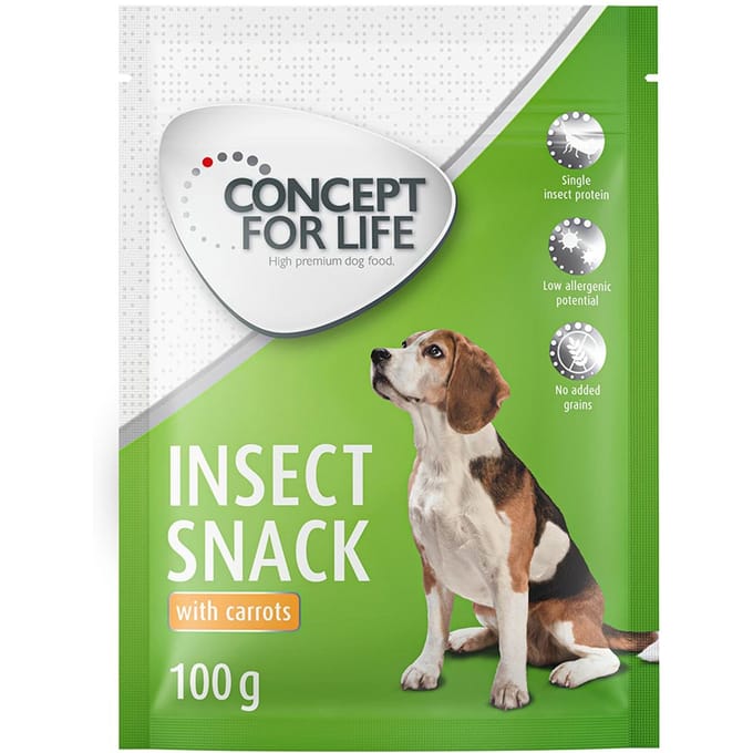 3 x 100 g Insect Snack Wortel Concept for Life Snacks Honden