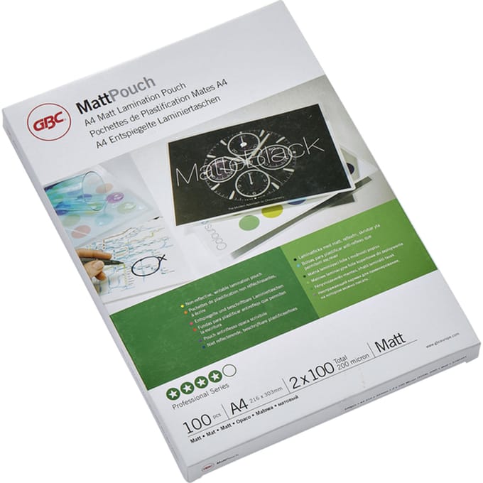 GBC Matt Pouch - 100-pack - matte - 216 x 303 mm - lamination pouches