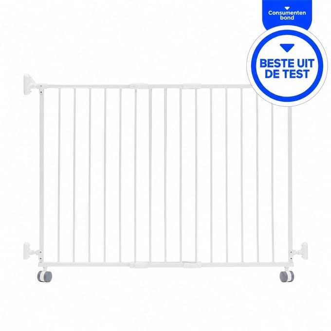 Safetythings Traphekje - Op Wielen - Uitschuifbaar - 80 - 130 cm - Schroefbevestiging - Wit