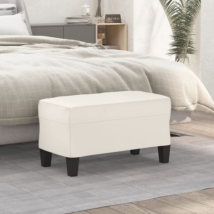 vidaXL Bankje 70x35x41 cm kunstleer crèmekleurig