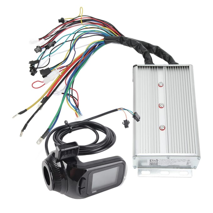Kit Contrôleur Brushless 48V 60V 1500W Écran LCD Vélo Électrique Scooter Contrôleur Brushless gray