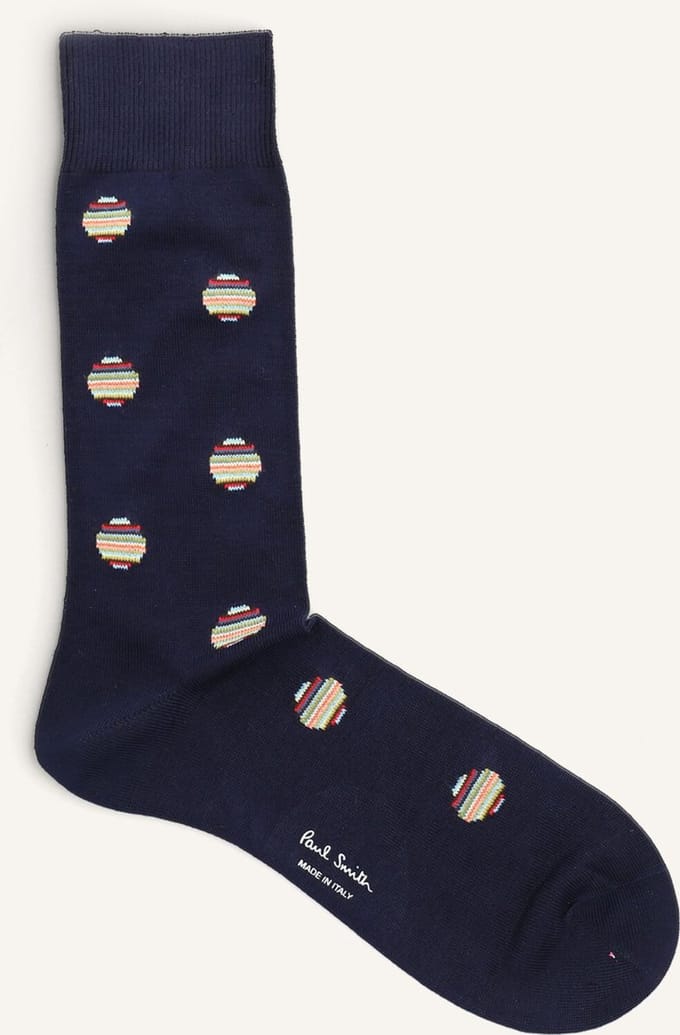 Paul Smith Men Sock Signtr Polka Sokken Heren - Blauw - Maat 40-46