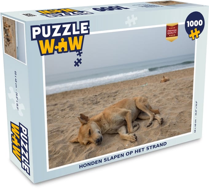 Puzzel Honden slapen op het strand - Legpuzzel - Puzzel 1000 stukjes volwassenen
