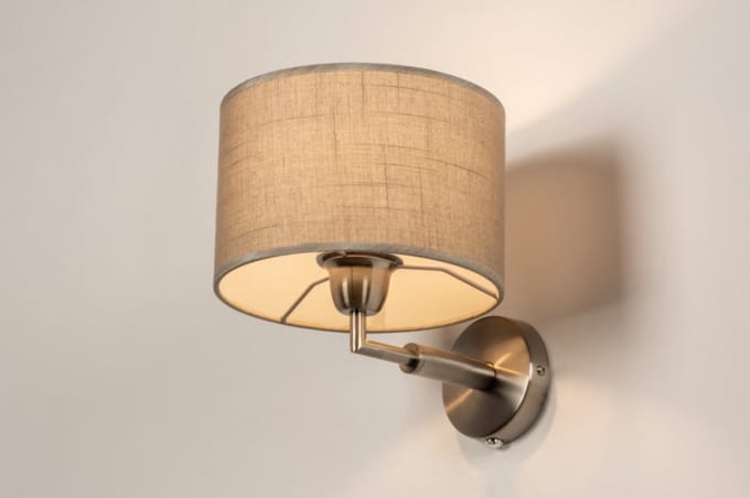 Lumidora Wandlamp 71814 - Voor binnen - ADELAIDE - E27 - Grijs - Staalgrijs - Taupe - Staal