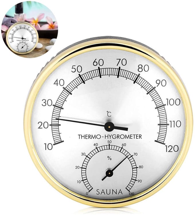 Analoge Sauna Hygrometer en Thermometer van Roestvrij Staal