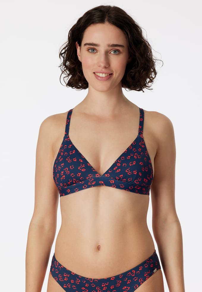 Bikini triangeltop verwijderbare pads variabele bandjes multicolour - Aqua Mix & Match XS