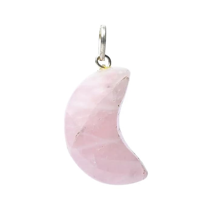 Rozenkwarts Edelsteenhanger Maanvormig - ±2x1.5cm