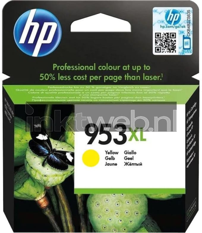 Inktcartridge hp f6u18ae 953xl geel