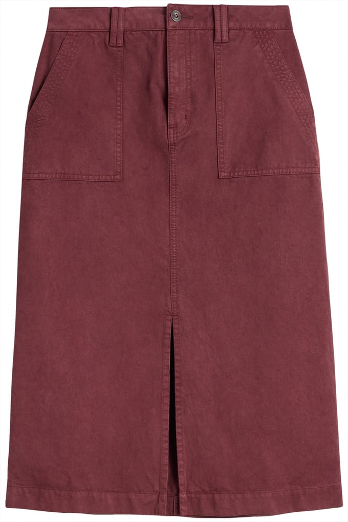 White Stuff Maren Midi Skirt Dark Plum Größe: 18 REGULAR | Jeansröcke Outlet | Damen | Magenta