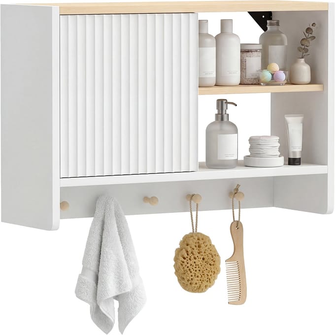 HOMCOM Wandkast - Spaanplaat - 60 x 20 x 40 cm - Wit