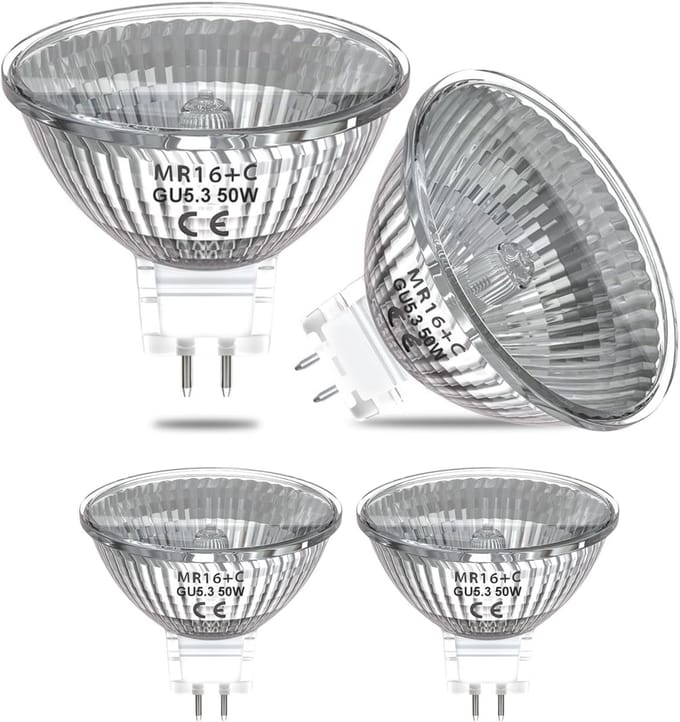 GU5.3 Spots halogeen 35W - 12V - MR16 - Dimbaar warm wit licht - 3 Spotjes