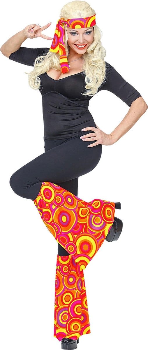 Hippie verkleedset rode bollen unisex jaren-7