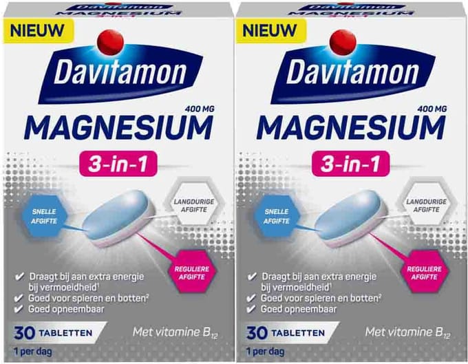 Davitamon Magnesium 3 in 1 - 2 x 30 tabletten - Voordeelverpakking