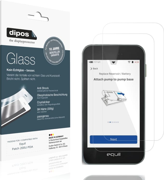 dipos – 2x Pantserfolie geschikt voor Equil Patch 200U PDA | 9H Screenprotector